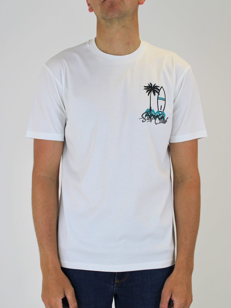 Kids White Teal Surf Club T-Shirt