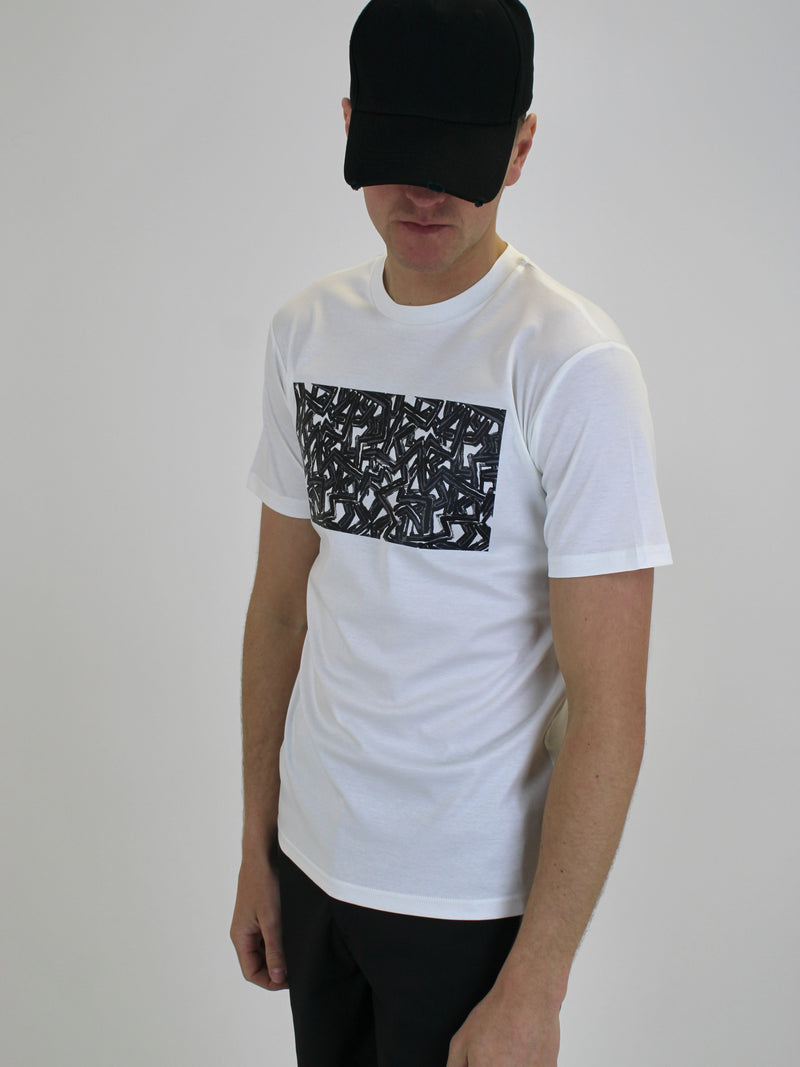 Kids White / Black Abstract T-Shirt