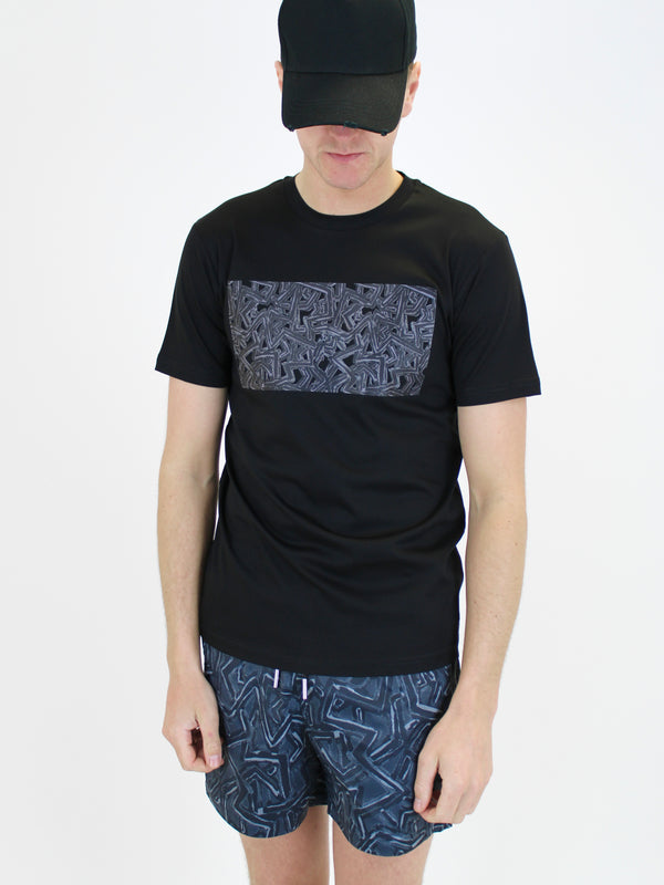 Kids Black / Black Abstract T-Shirt