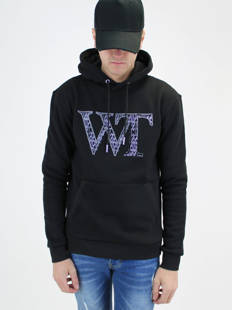 Black WT Logo Hoodie