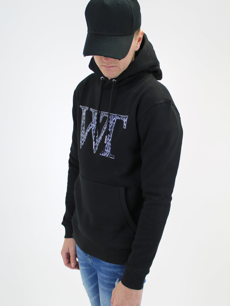 Black WT Logo Hoodie