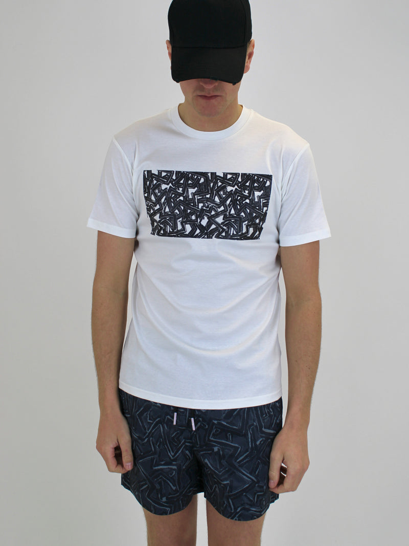 White / Black Abstract T-Shirt