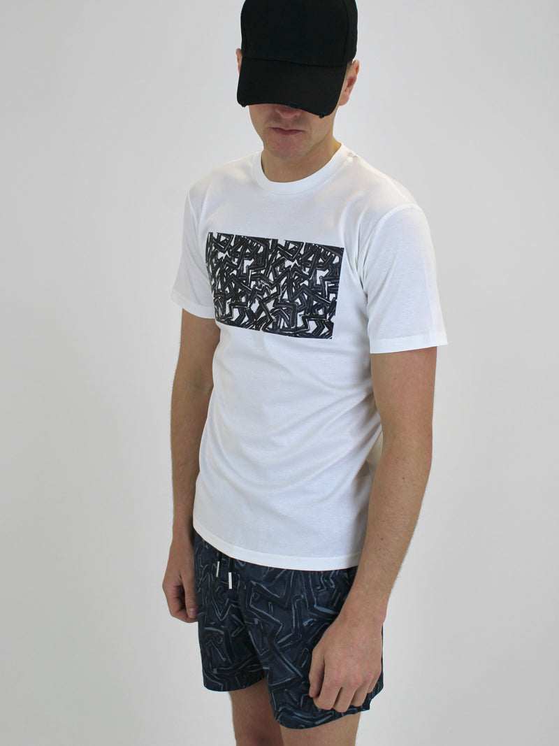 White / Black Abstract T-Shirt