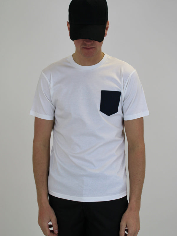 White / Navy WT Pocket T-Shirt