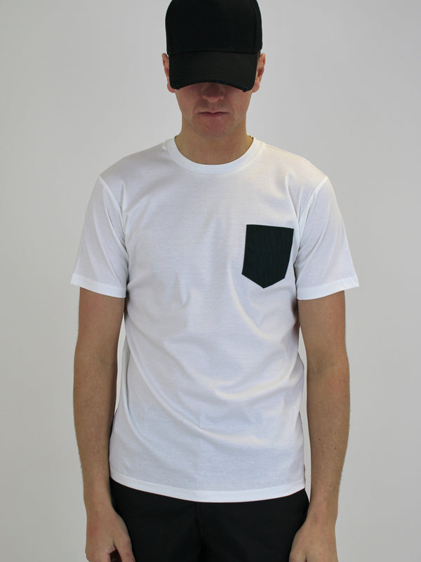 White / Green Pocket T-Shirt