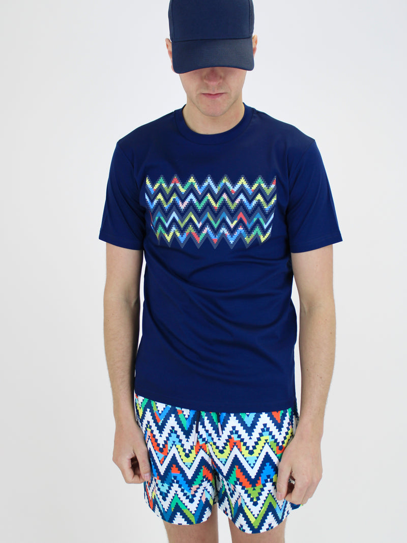 Navy Mosaic T-Shirt