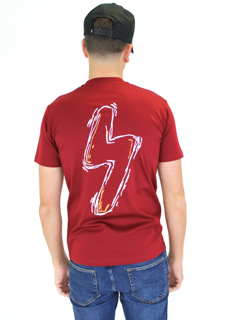 Maroon Sketch Bolt T-Shirt