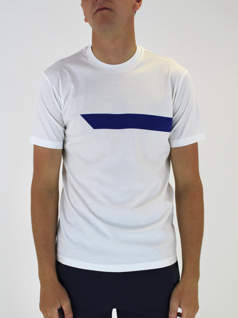 White / Blue Alor Panel T-Shirt