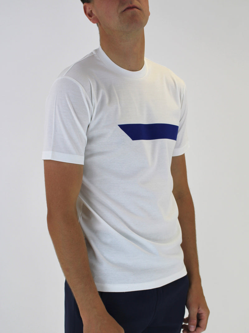 White / Blue Alor Panel T-Shirt