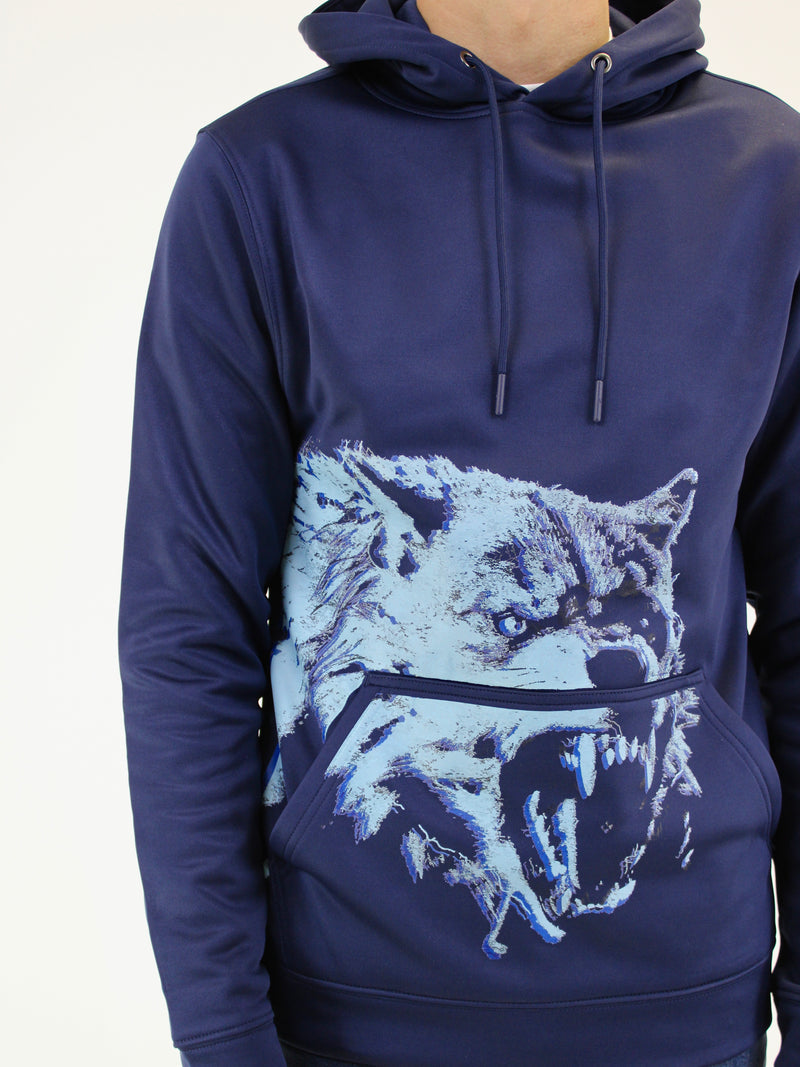 Navy Wolf Hoodie