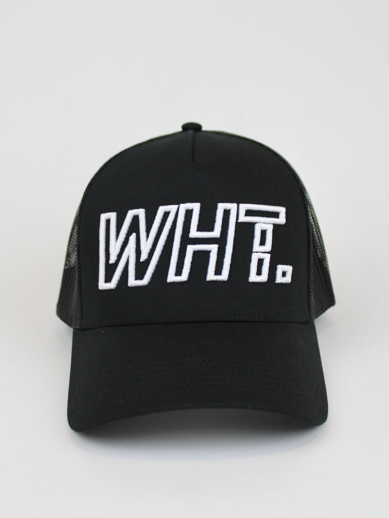 Black WHT Trucker