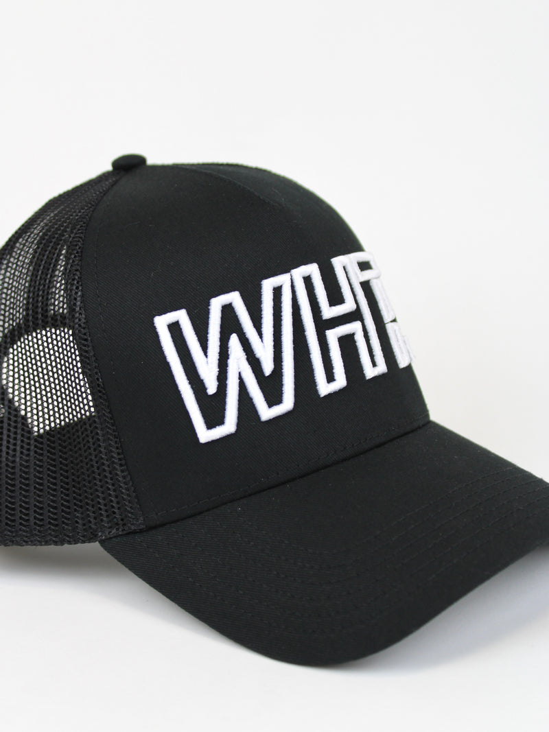 Black WHT Trucker