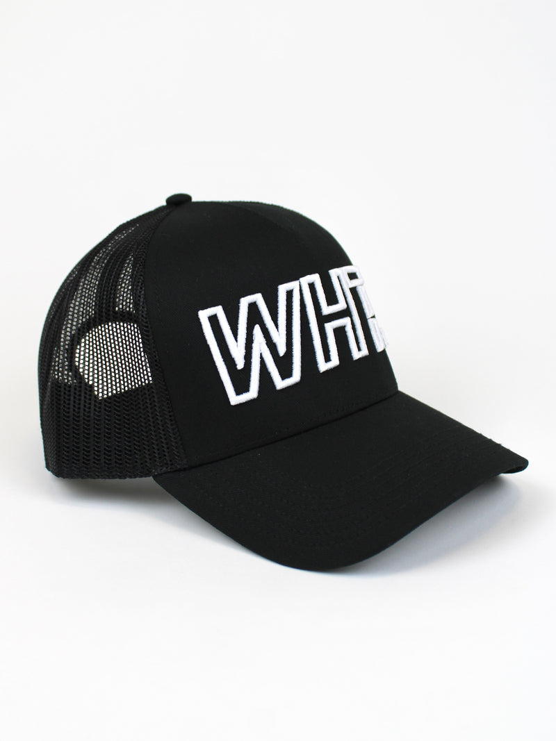 Black WHT Trucker