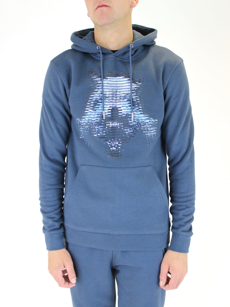 Prussian Blue Electric Wolf Hoodie