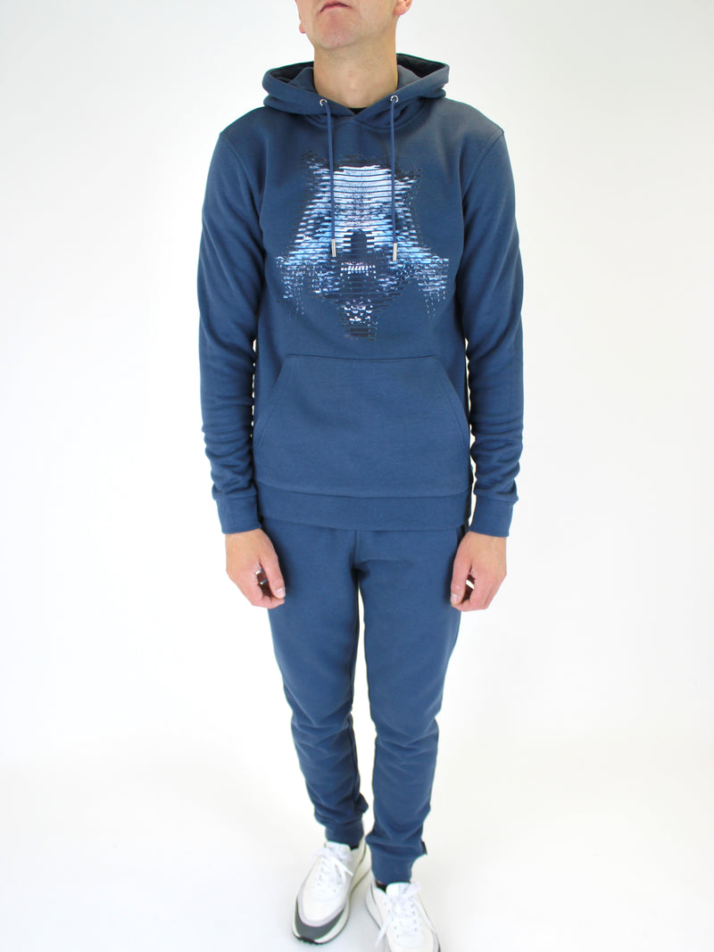 Prussian Blue Electric Wolf Hoodie