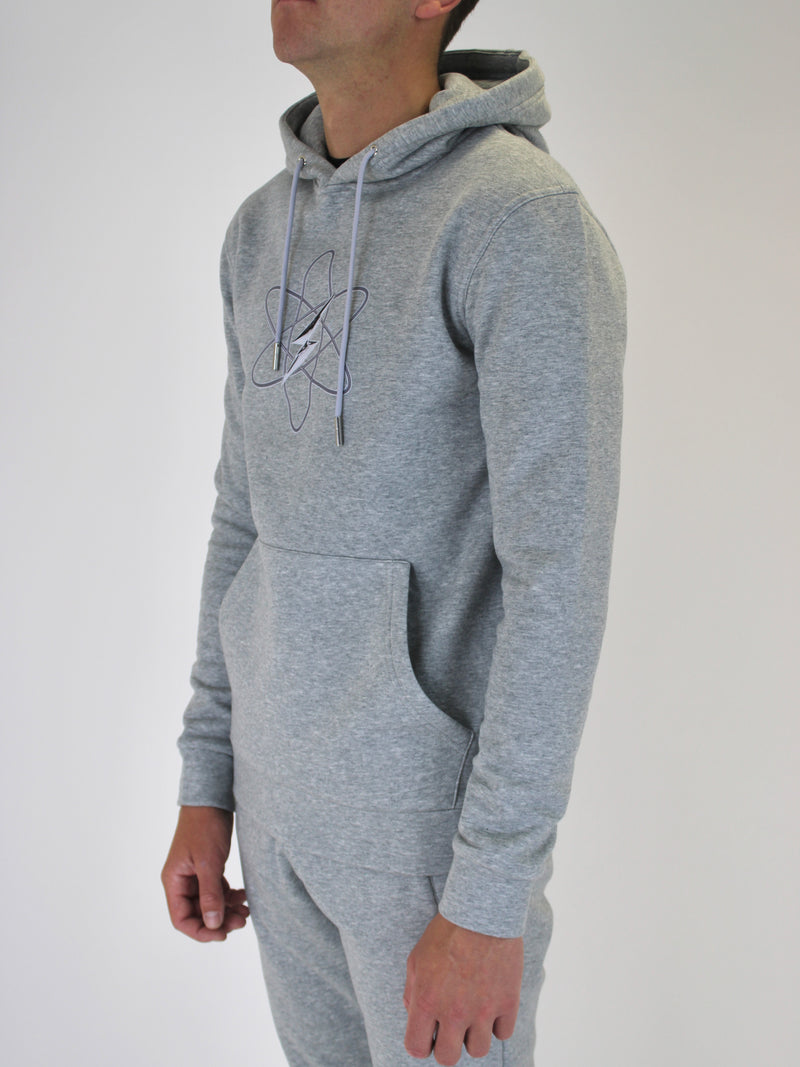 Kids Light Grey Atom Bolt Hoodie