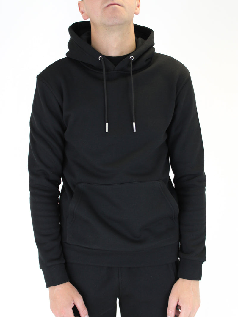 Kids Plain Black Essential Hoodie