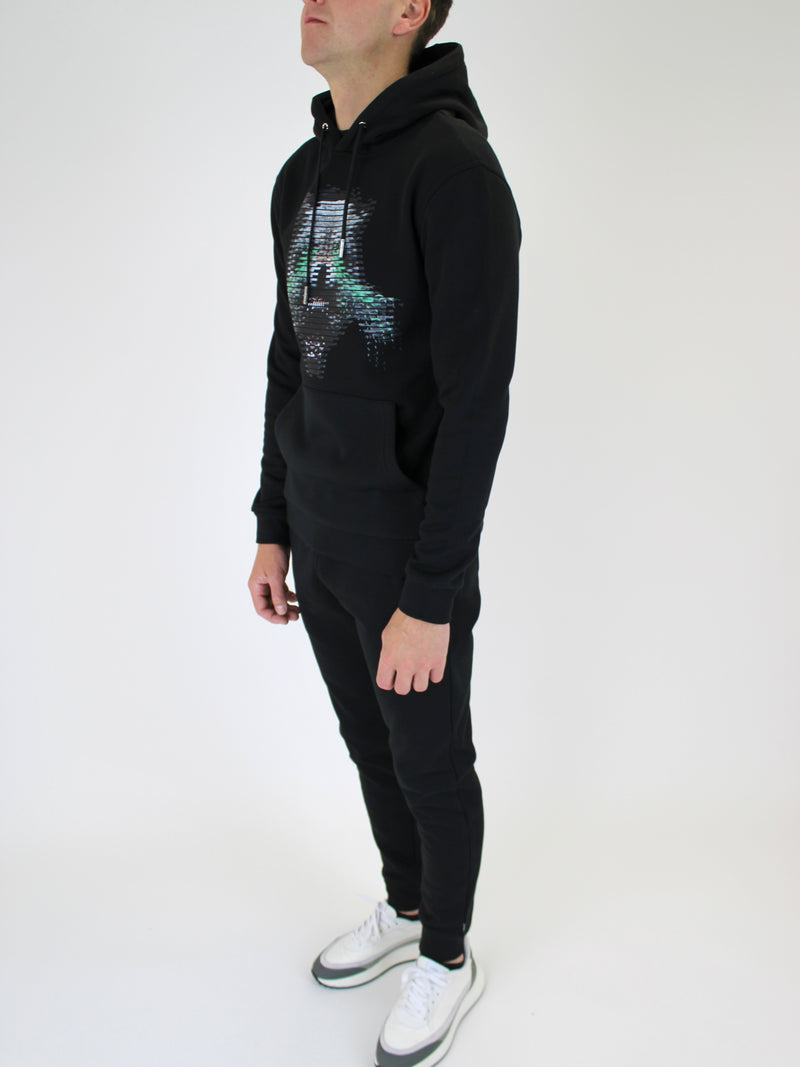 Kids Black Electric Wolf Hoodie