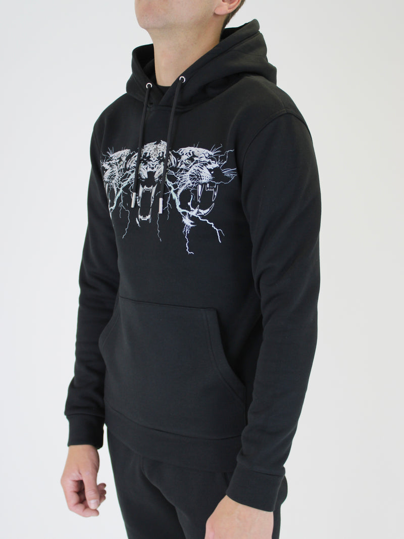 Kids Black Reflective Tiger Trio Hoodie