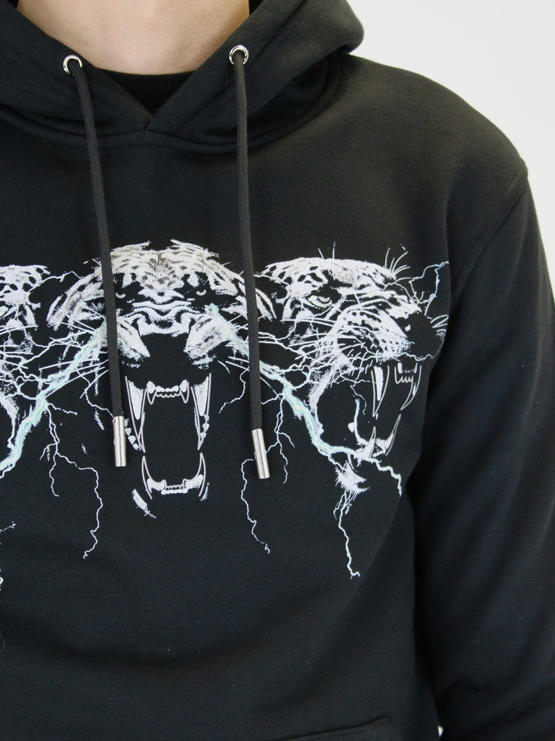 Kids Black Reflective Tiger Trio Hoodie