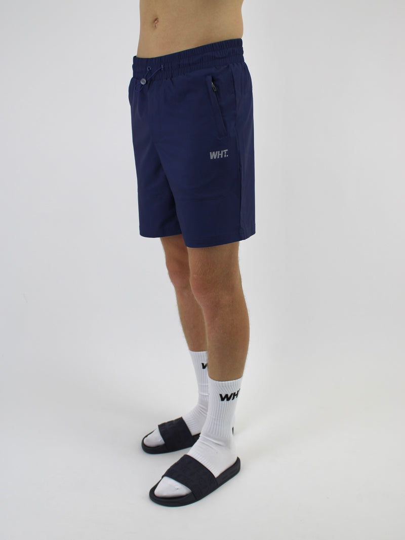 Blue Straight Leg Shorts