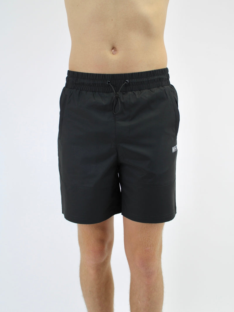 Black P-V6 Straight Leg Shorts