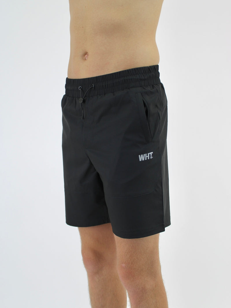 Black P-V6 Straight Leg Shorts