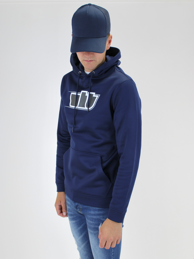 Navy WHT Silhouette Hoodie