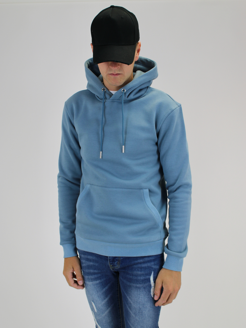 Plain Fleeced Teal Hoodie