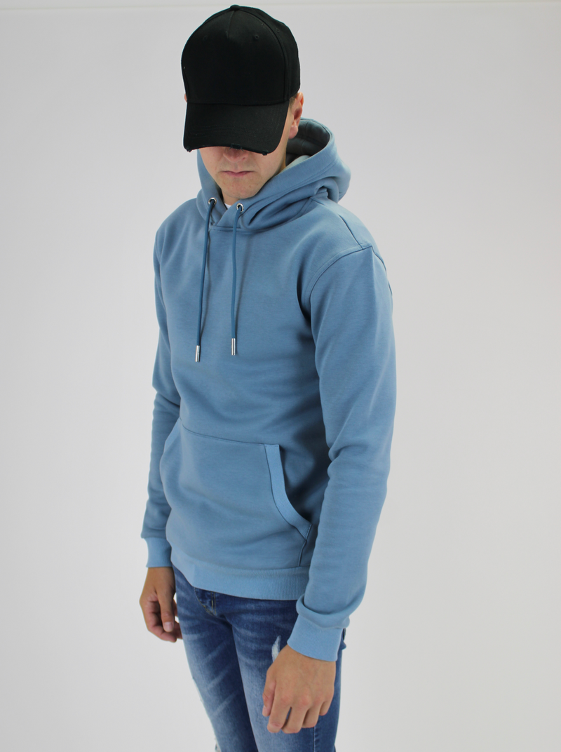 Plain Fleeced Teal Hoodie