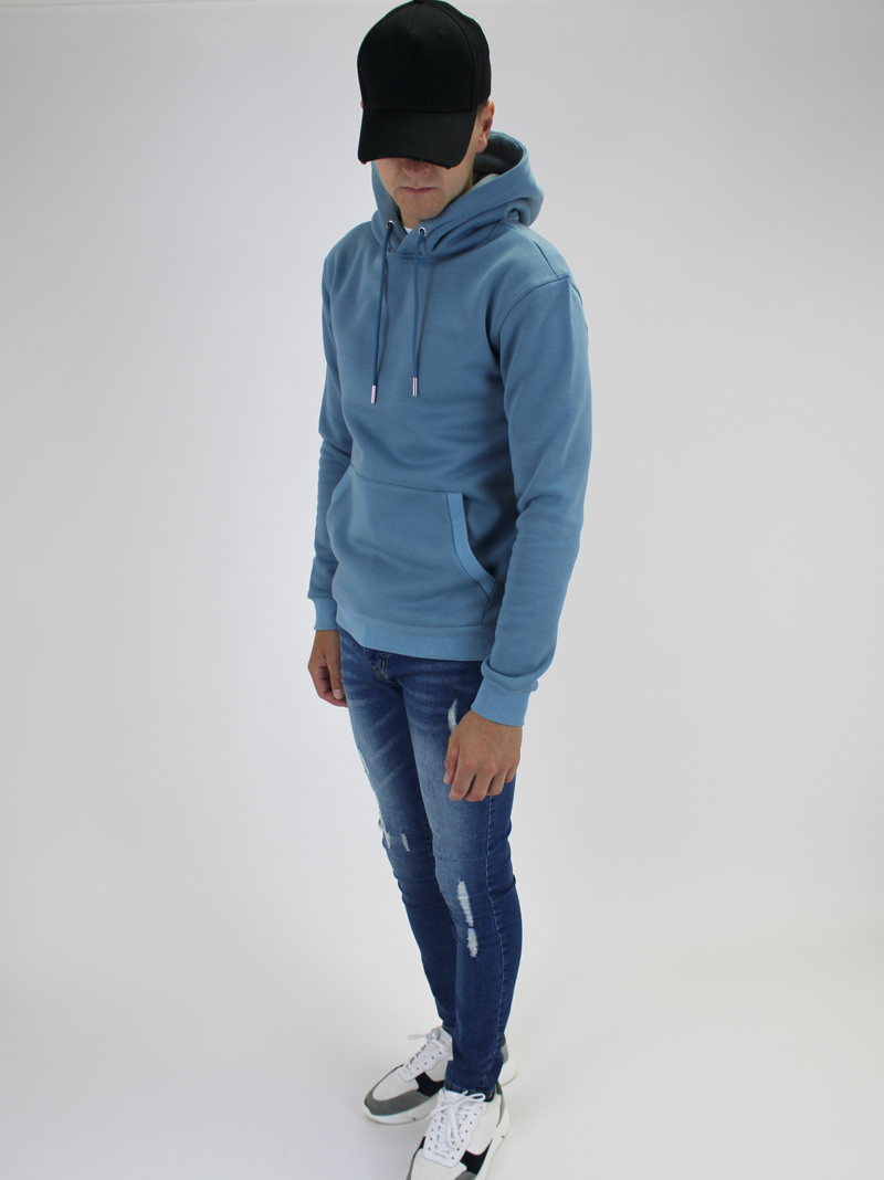 Plain Fleeced Teal Hoodie