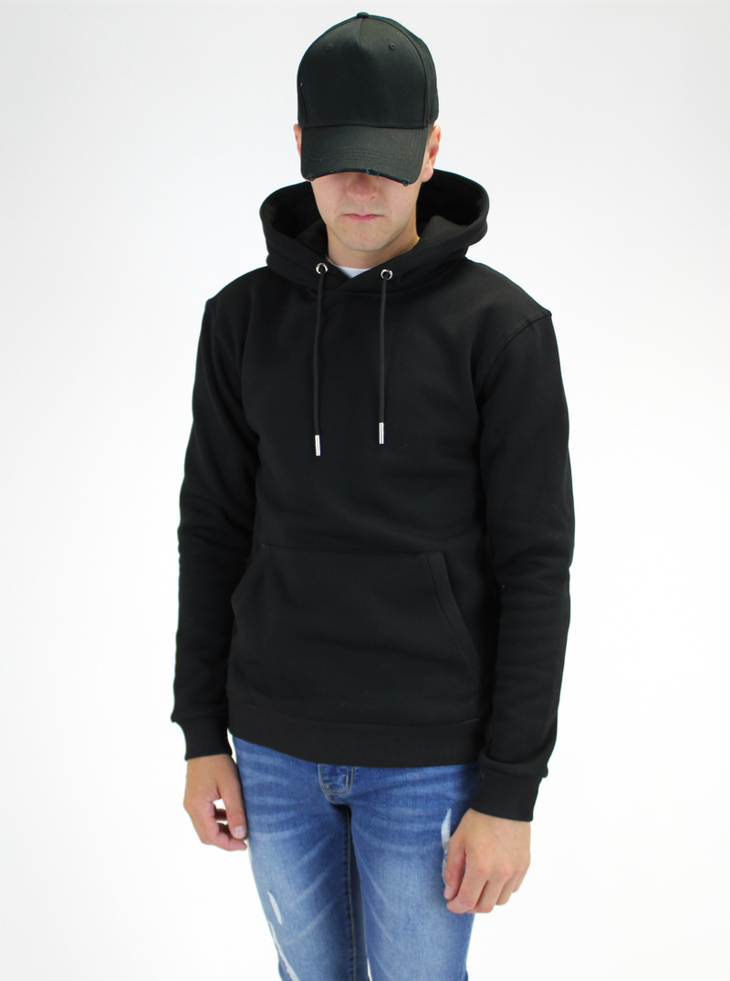 Plain Fleeced Black Hoodie