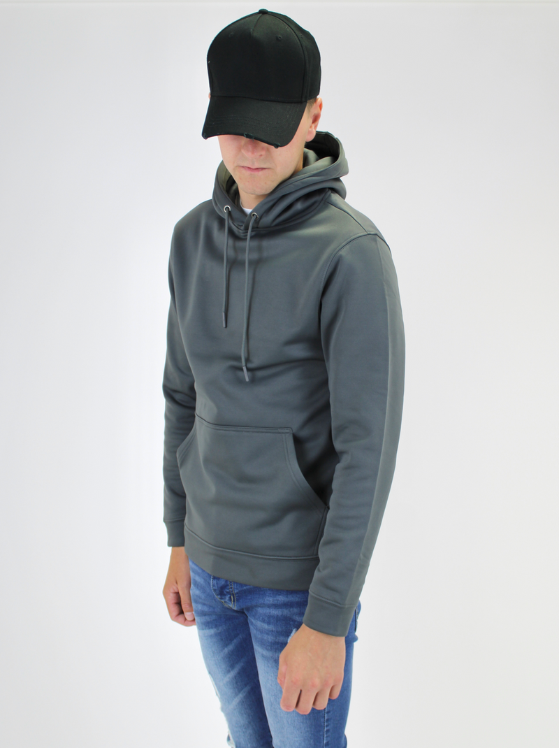 Plain Poly Grey Hoodie